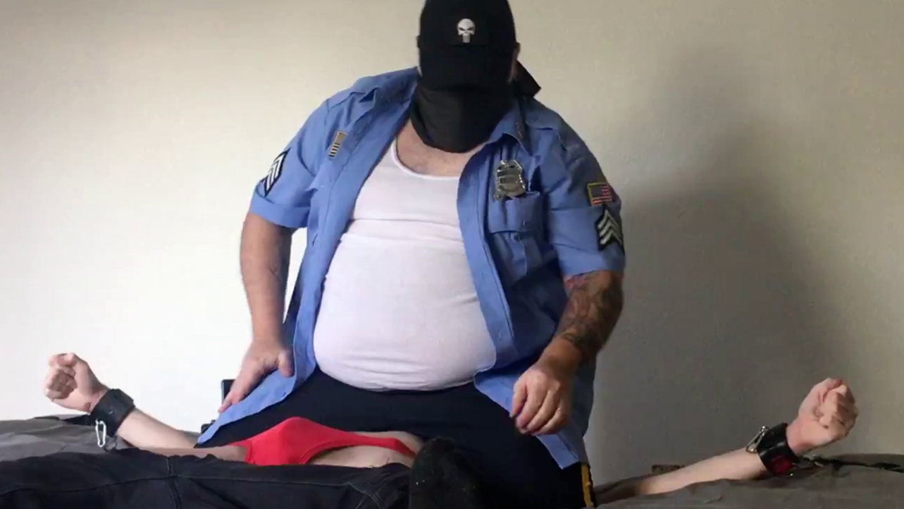 Bondage Beatdown - BIG Officer Bear - BDSM, Bondage, Facesitting, Gagging, Police Officer, Roleplay, Smothering, Squashing